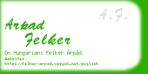 arpad felker business card