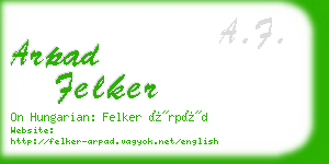 arpad felker business card